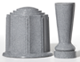 Grey Granite Cemetery Vase & Urn Set, Theft Deterrent Cemetery Vase, Grey Granite Cemetery Vase, ForeverSafe Cemetery Vase